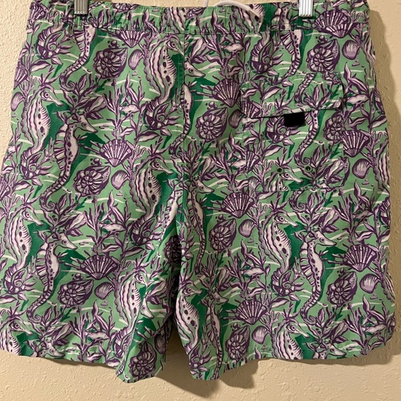 Vineyard Vines Green and Purple Seashell Print Shorts - Picture 4 of 7